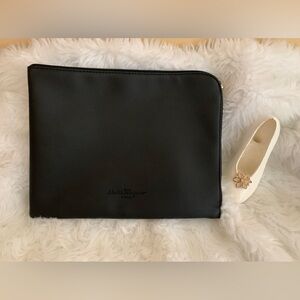 SALVATORE FERRAGAMO Parfume black zip close bag LNWOT